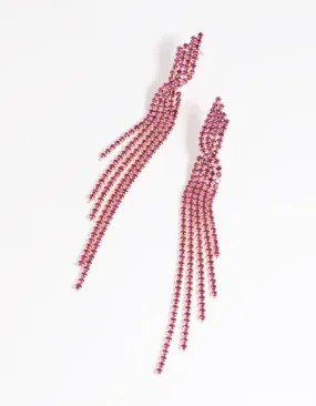 Fuchsia Twisted Drop Earrings