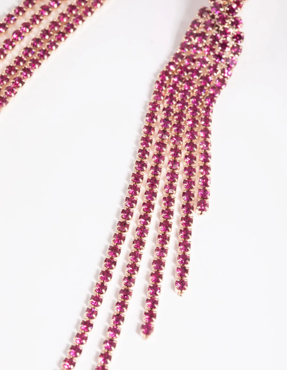 Fuchsia Twisted Drop Earrings