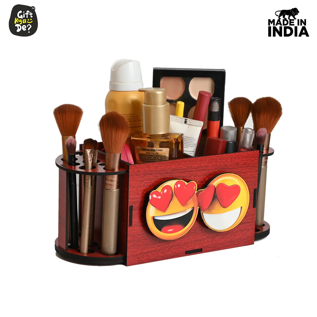 Funky 2 Compartment Makeup Organizer with Brush Holder