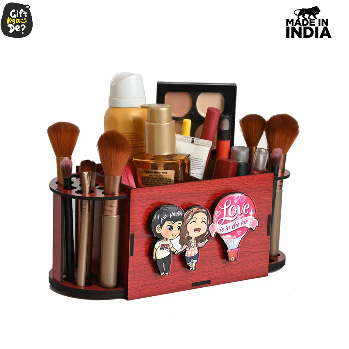 Funky 2 Compartment Makeup Organizer with Brush Holder