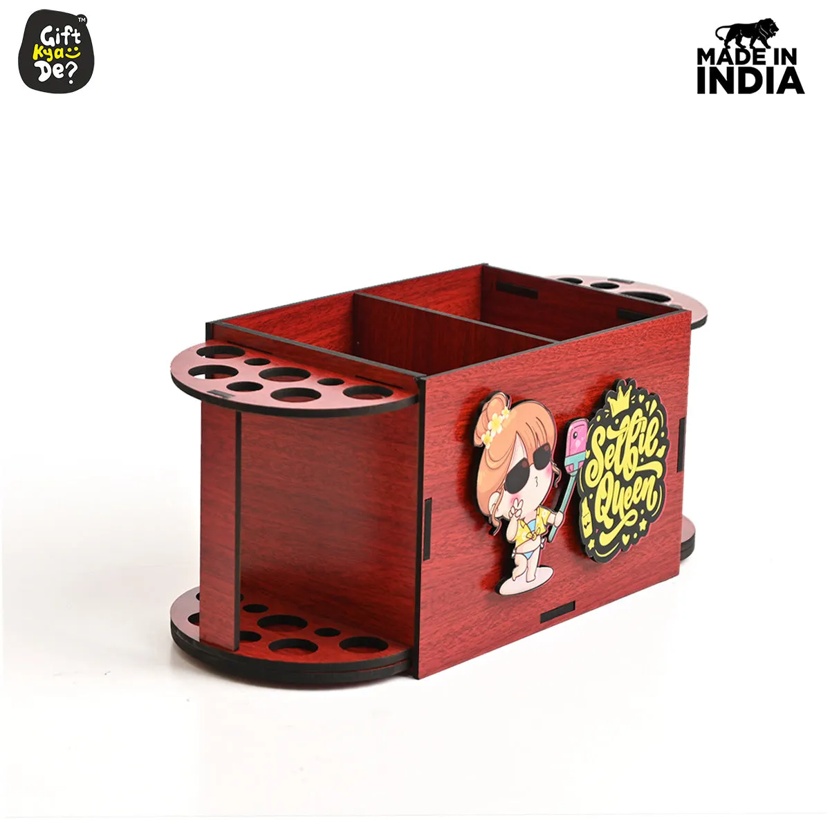 Funky 2 Compartment Makeup Organizer with Brush Holder