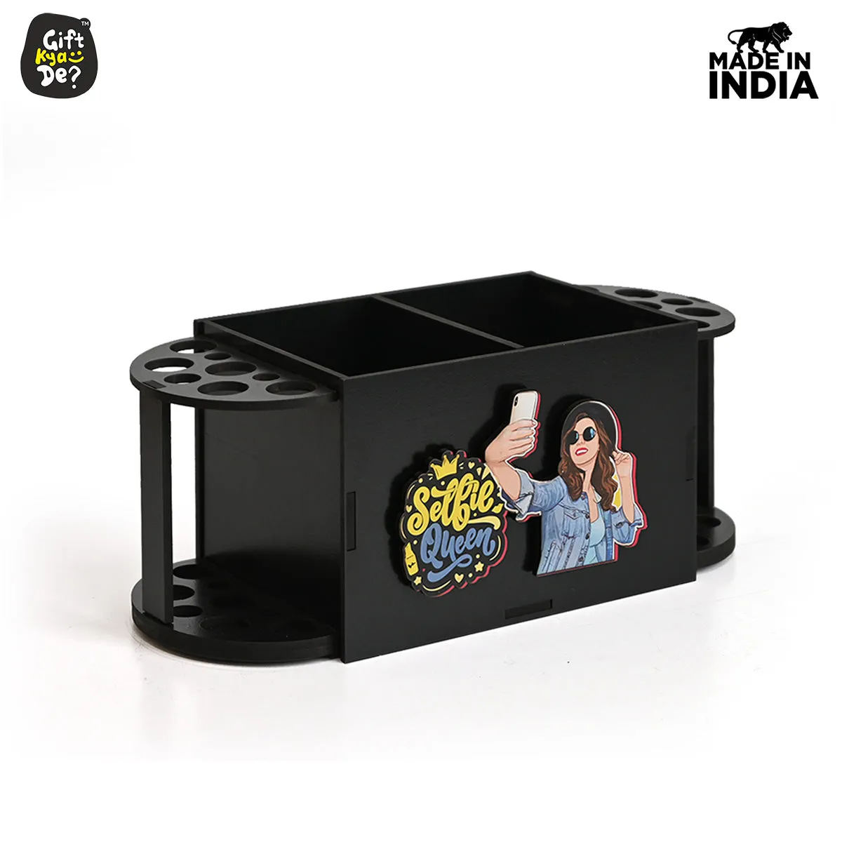 Funky 2 Compartment Makeup Organizer with Brush Holder