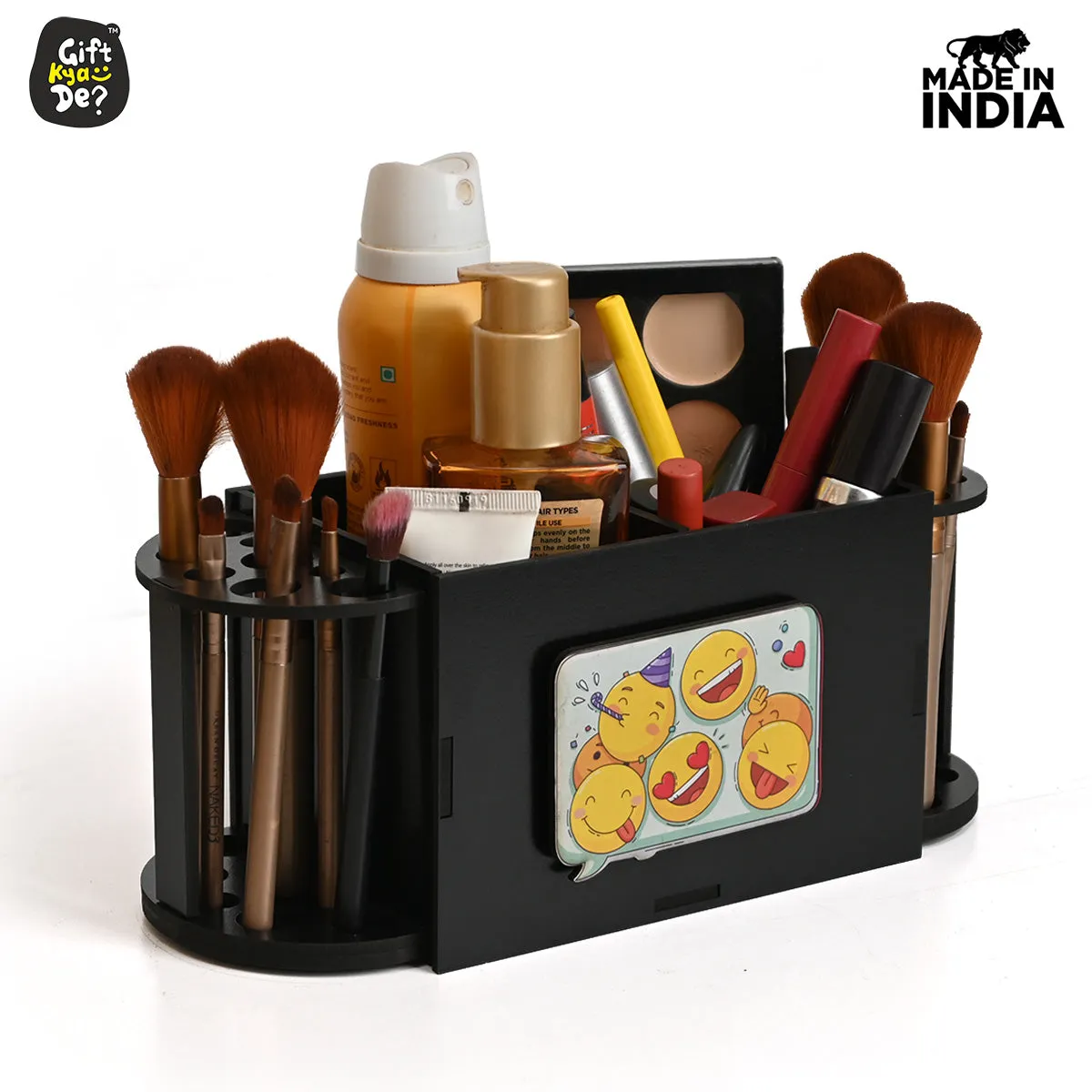 Funky 2 Compartment Makeup Organizer with Brush Holder