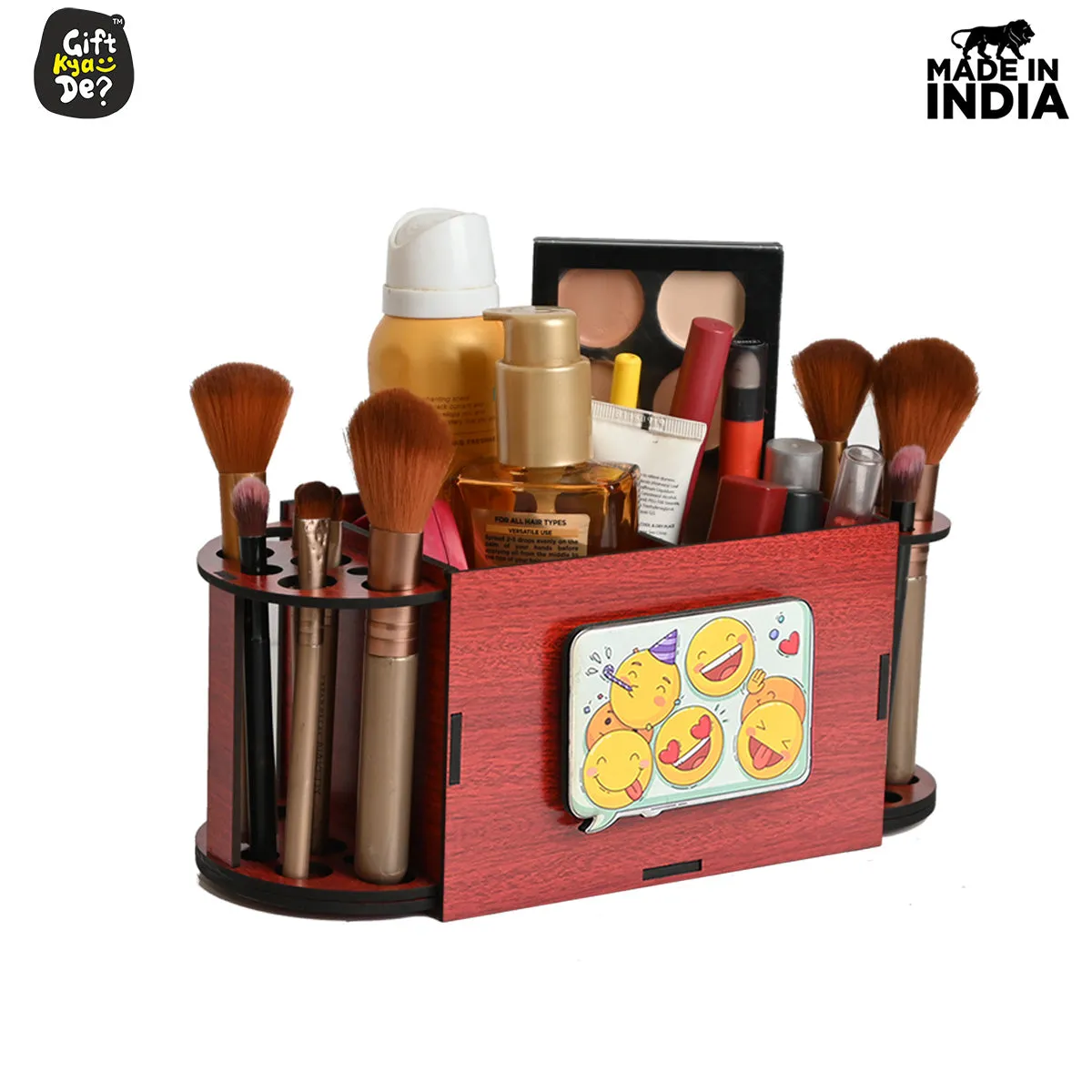 Funky 2 Compartment Makeup Organizer with Brush Holder