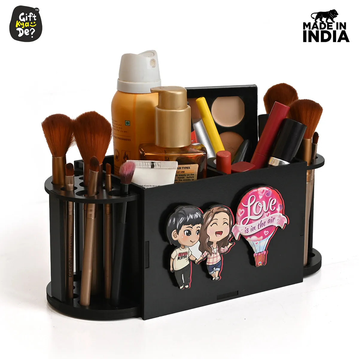 Funky 2 Compartment Makeup Organizer with Brush Holder