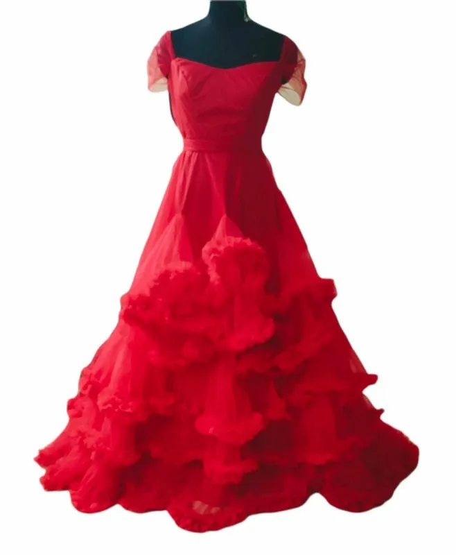 G37, Luxury Red Cloud Puffy Ball Gown, Size (All)