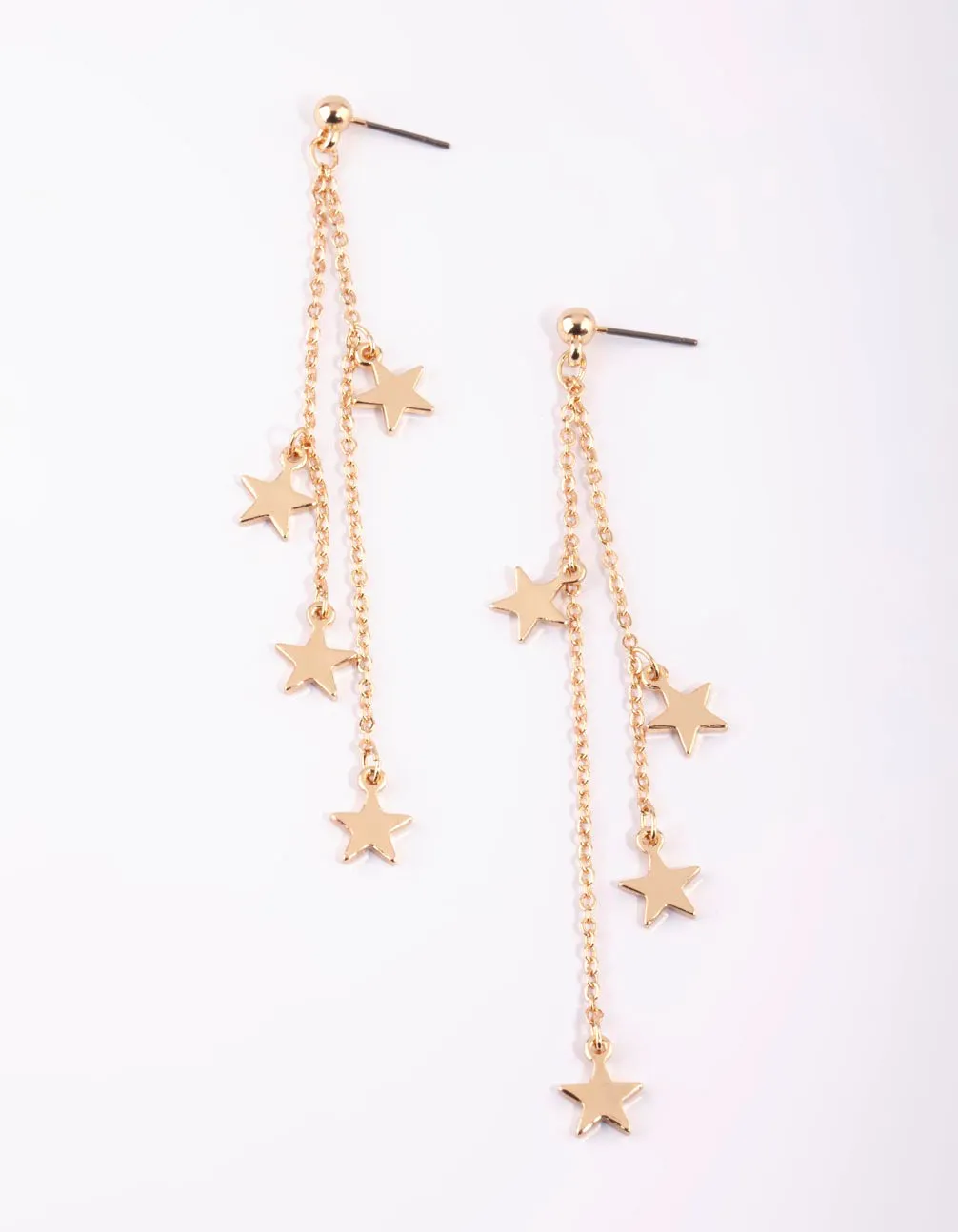 Gold Hanging Stars Drop Earrings