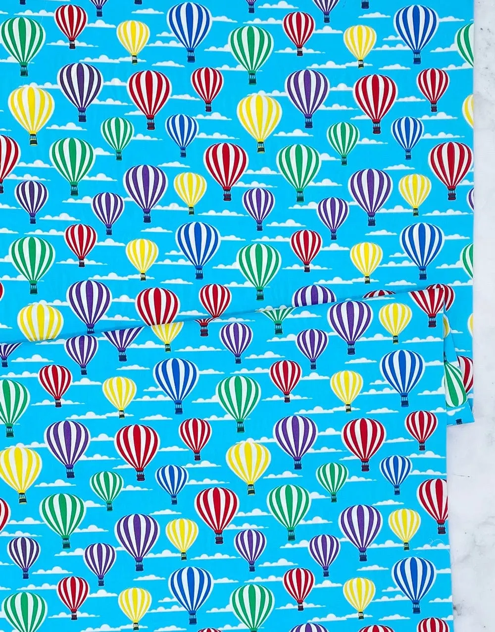 Hot Air Balloons, Printed Cotton Poplin Fabric