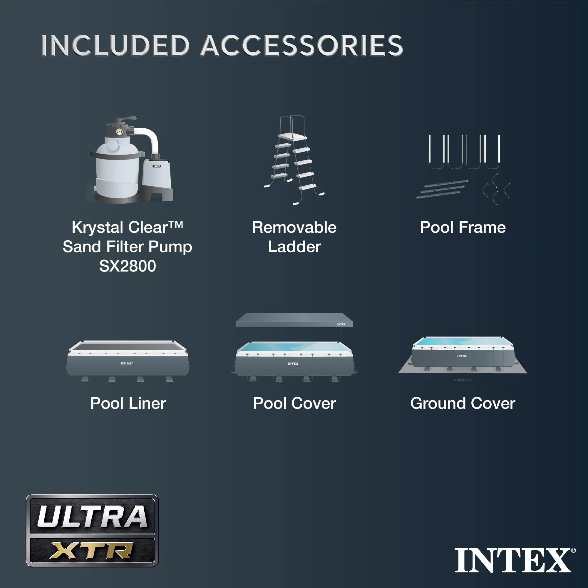 INTEX 26373EH Ultra XTR Deluxe Rectangular Above Ground Swimming Pool Set: 32ft x 16ft x 52in – Includes 2800 GPH Sand Filter Pump – Easy Assembly