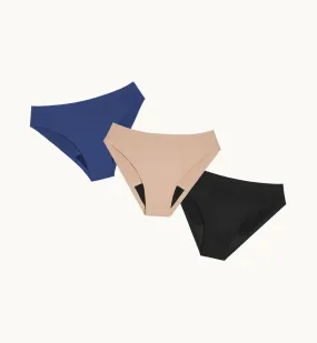 (Kit Item) Super Leakproof Underwear 7-Pack Night Sky/Beige/Black 3-Pack | Bikini