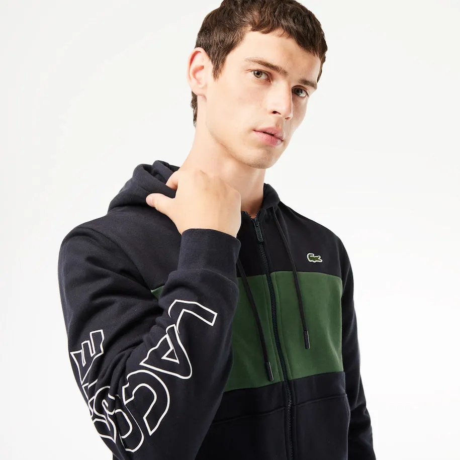 Lacoste Men's Colorblock Logo Zip-Up Long Sleeve Hoodie