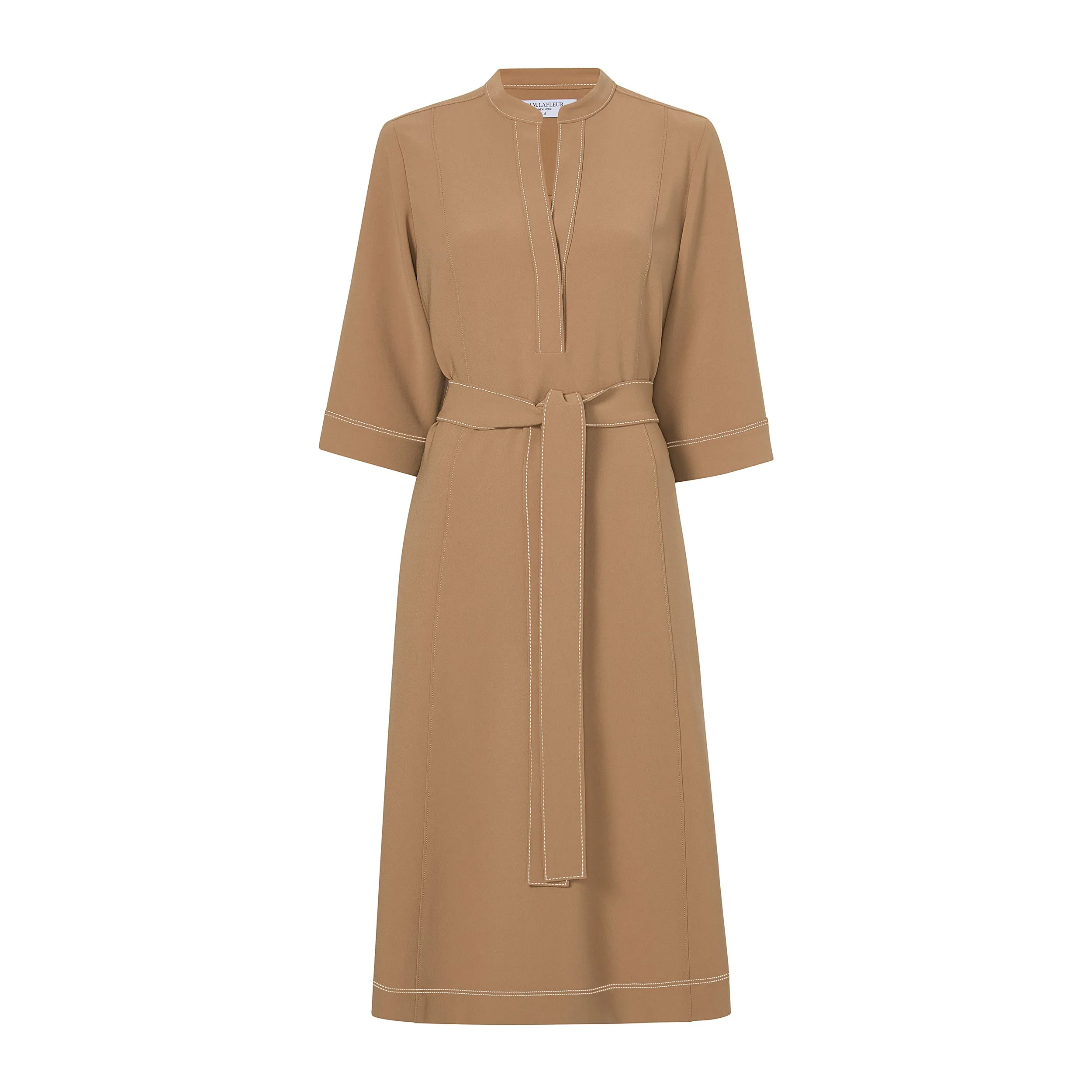 Lauleh Dress - Everyday Crepe :: Light Saddle