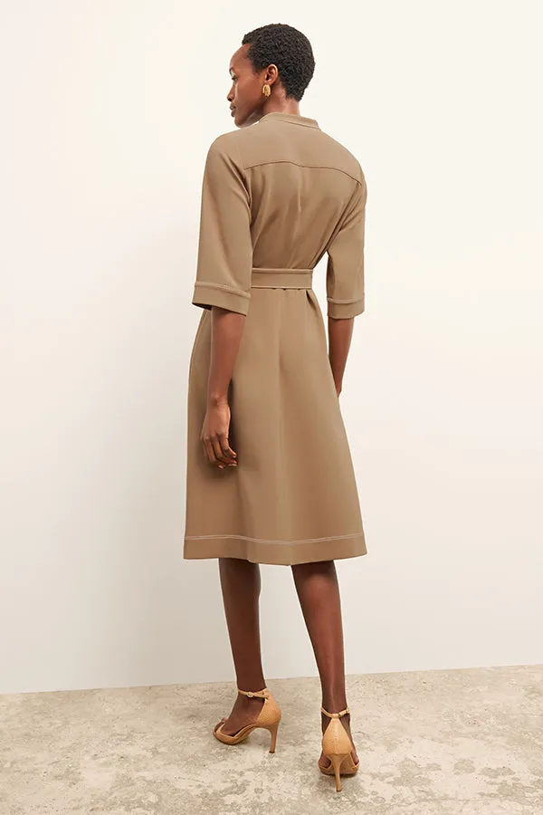 Lauleh Dress - Everyday Crepe :: Light Saddle