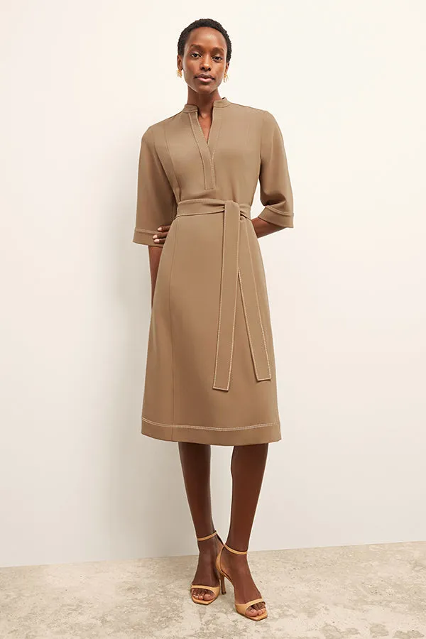 Lauleh Dress - Everyday Crepe :: Light Saddle