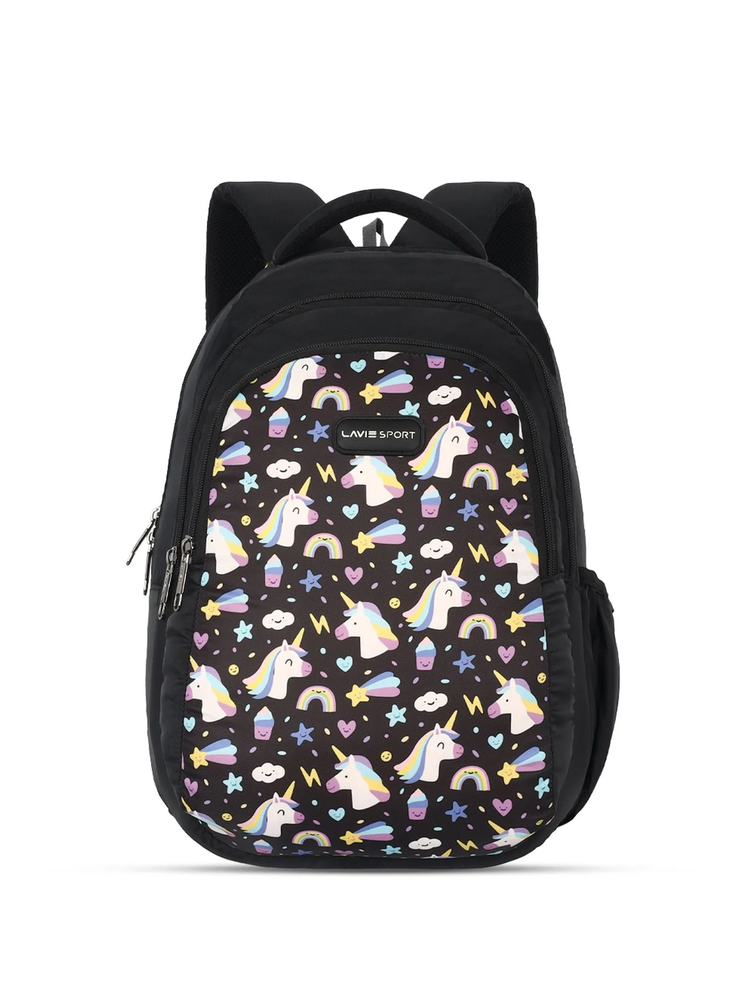 Lavie Sport Unicorn Horn 26L Printed School Backpack for Girls Black