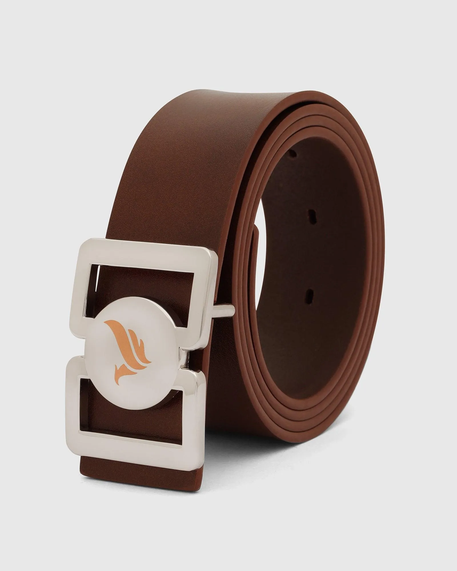 Leather Brown Solid Belt - Umiro