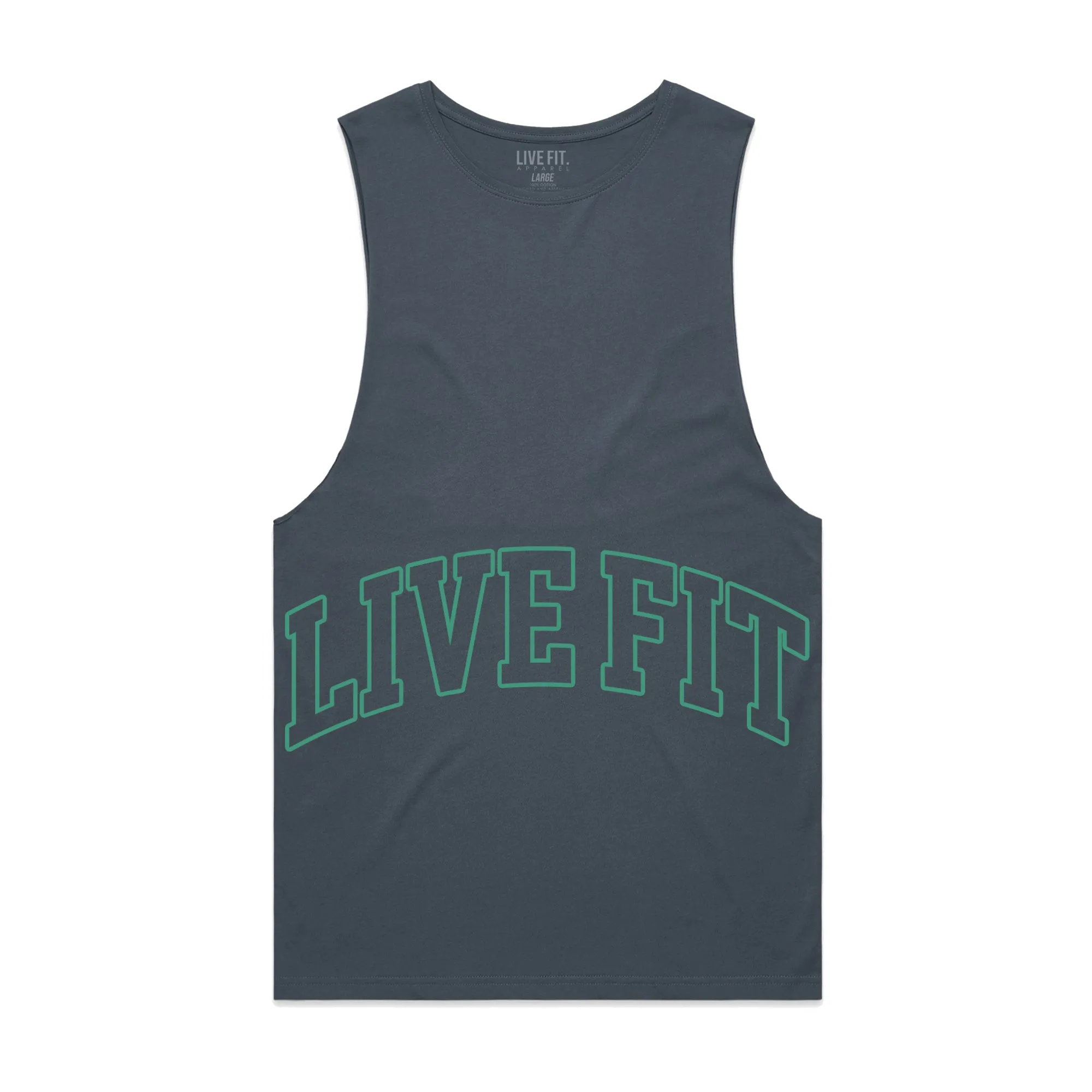 Letterman Muscle Tank - Harbor Blue