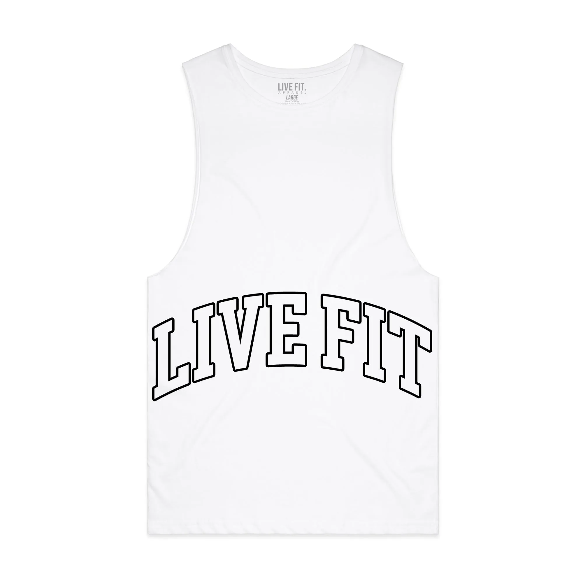 Letterman Muscle Tank - White