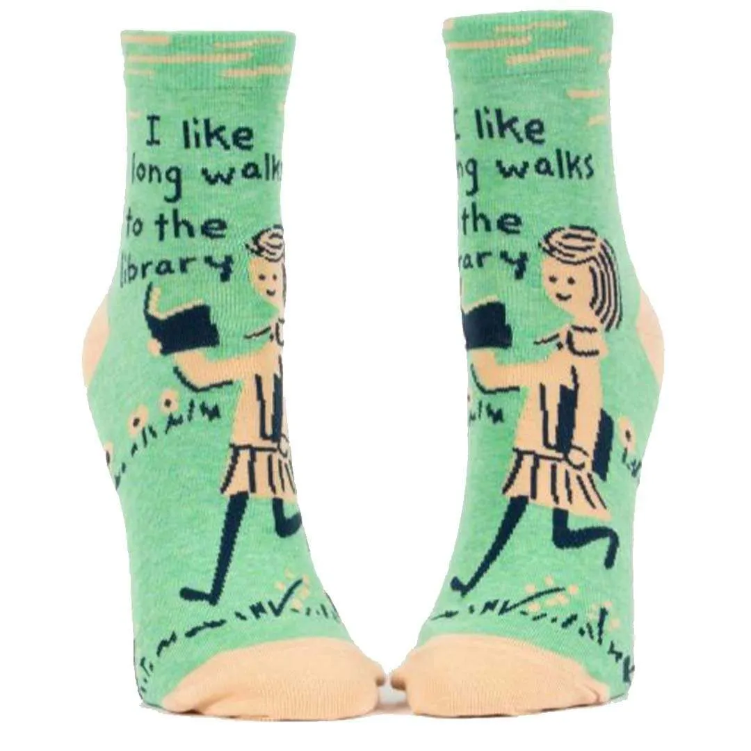 Long Walks To Library Women's Ankle Sock