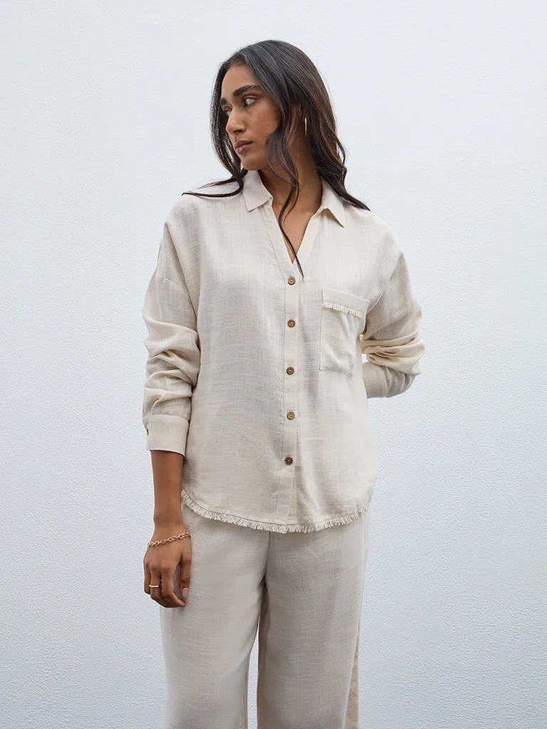 LOV Beige Blended-Linen Shirt