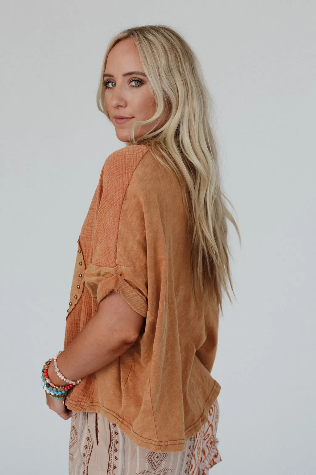 Love Stone Dolman Top - Orange