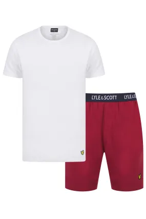 Lyle & Scott Charlie Shorts Lounge Set  - Bright White / Earth Red