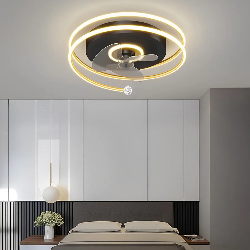 Minimalist Circular Mute LED Nordic Bladeless Ceiling Fans Lights