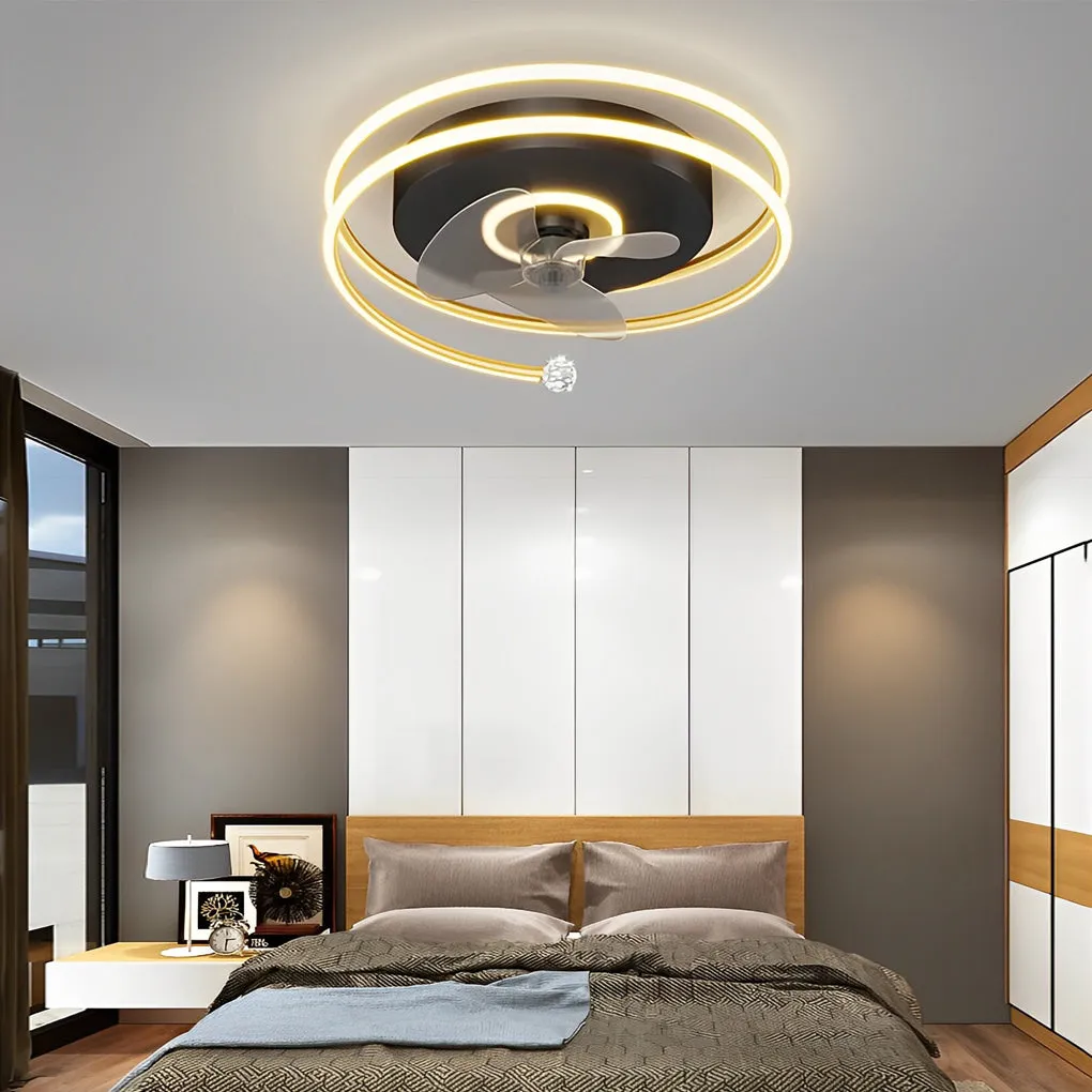 Minimalist Circular Mute LED Nordic Bladeless Ceiling Fans Lights