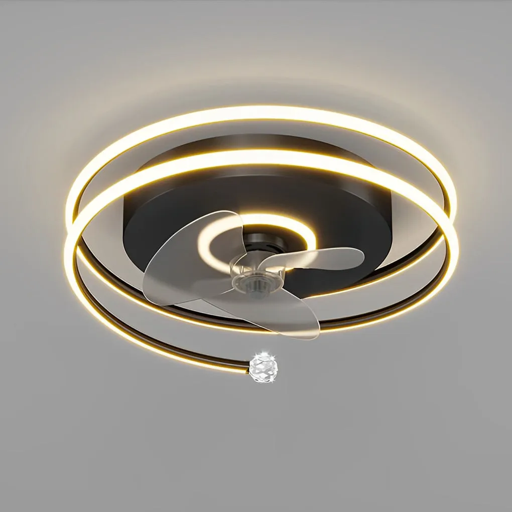 Minimalist Circular Mute LED Nordic Bladeless Ceiling Fans Lights