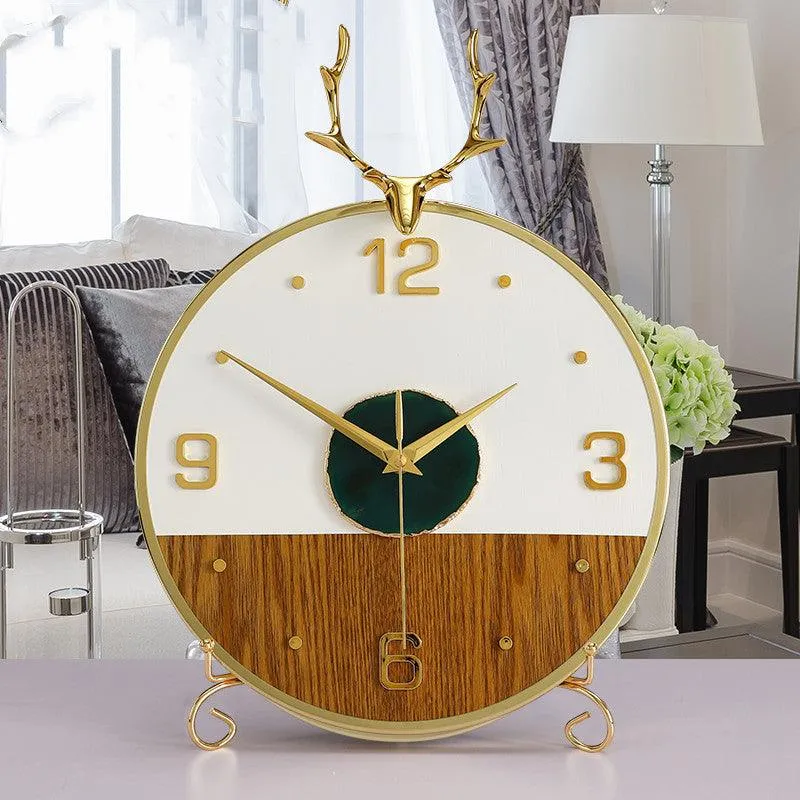 Modern Elegance Agate Mute Clock