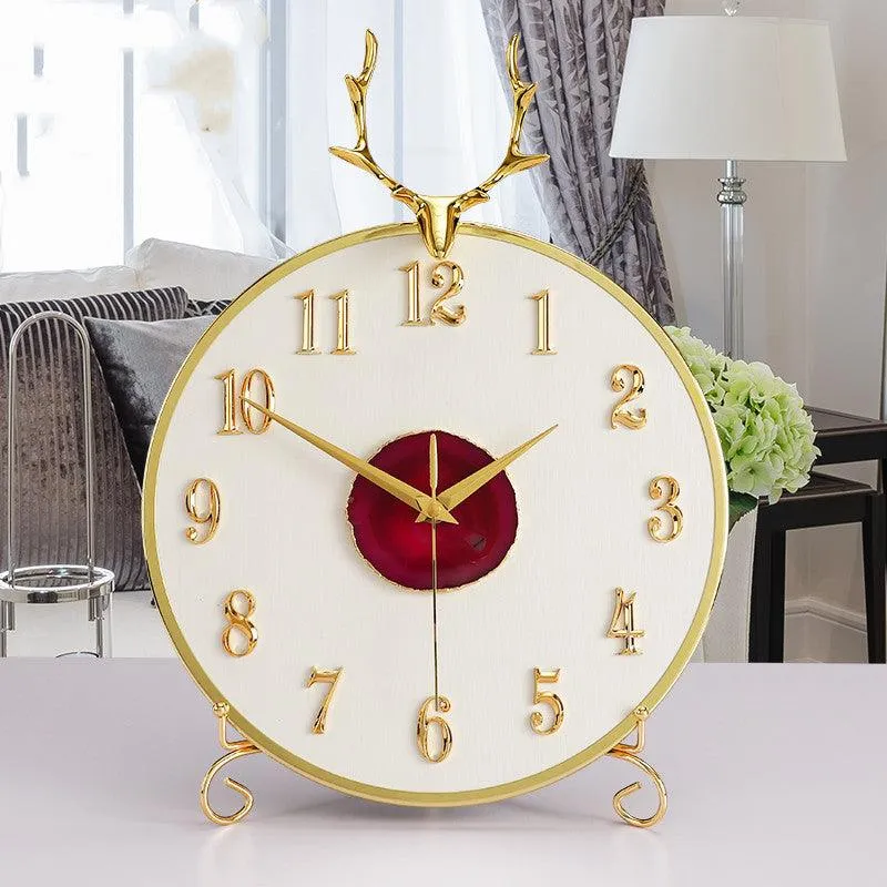 Modern Elegance Agate Mute Clock