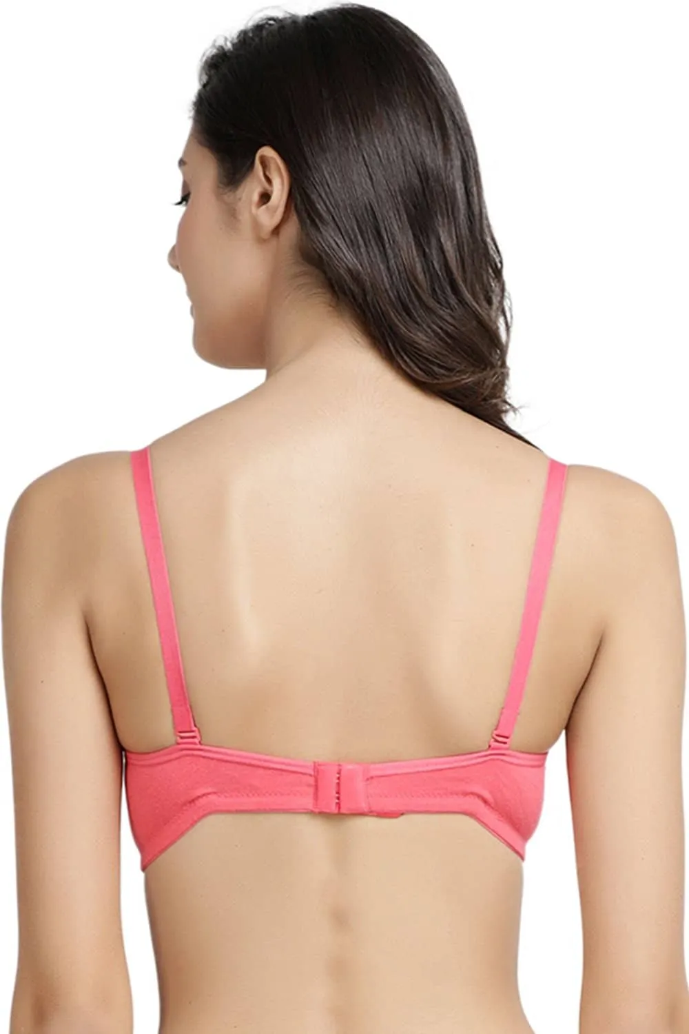 Organic Cotton Antimicrobial Wire-Free Padded Bra-ISB068-Bright Pink-