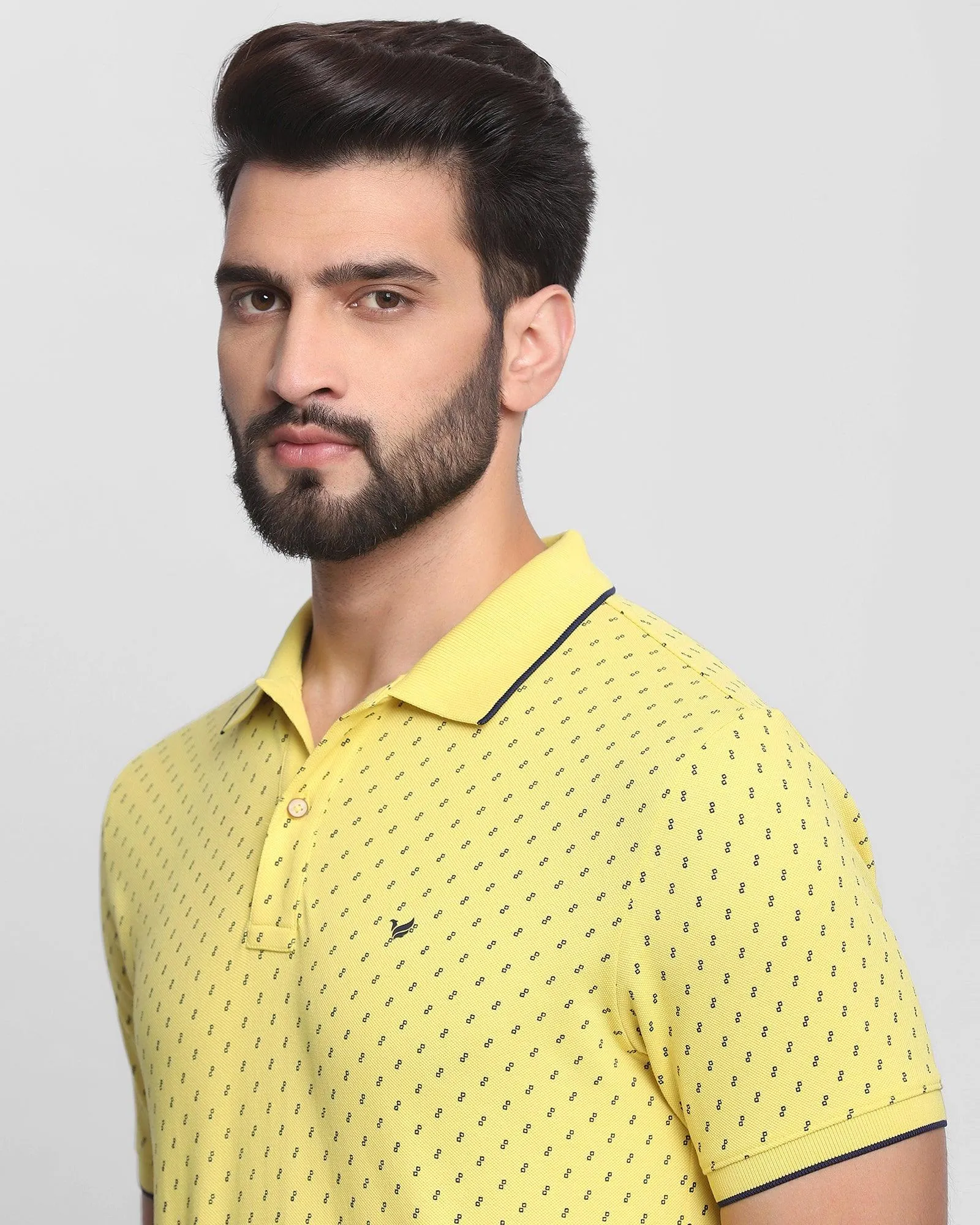 Polo Bright Yellow Printed T-Shirt - Kamal