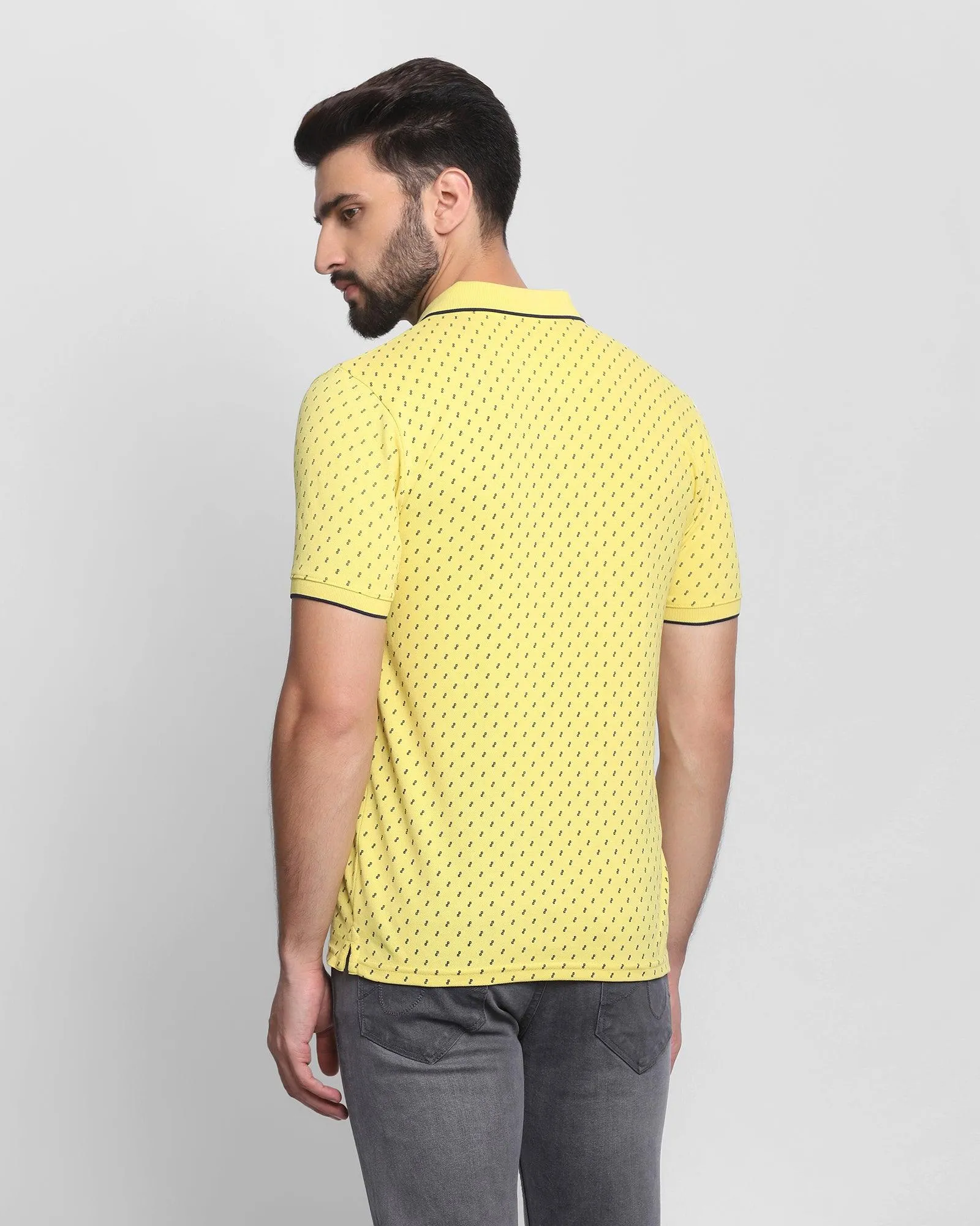 Polo Bright Yellow Printed T-Shirt - Kamal