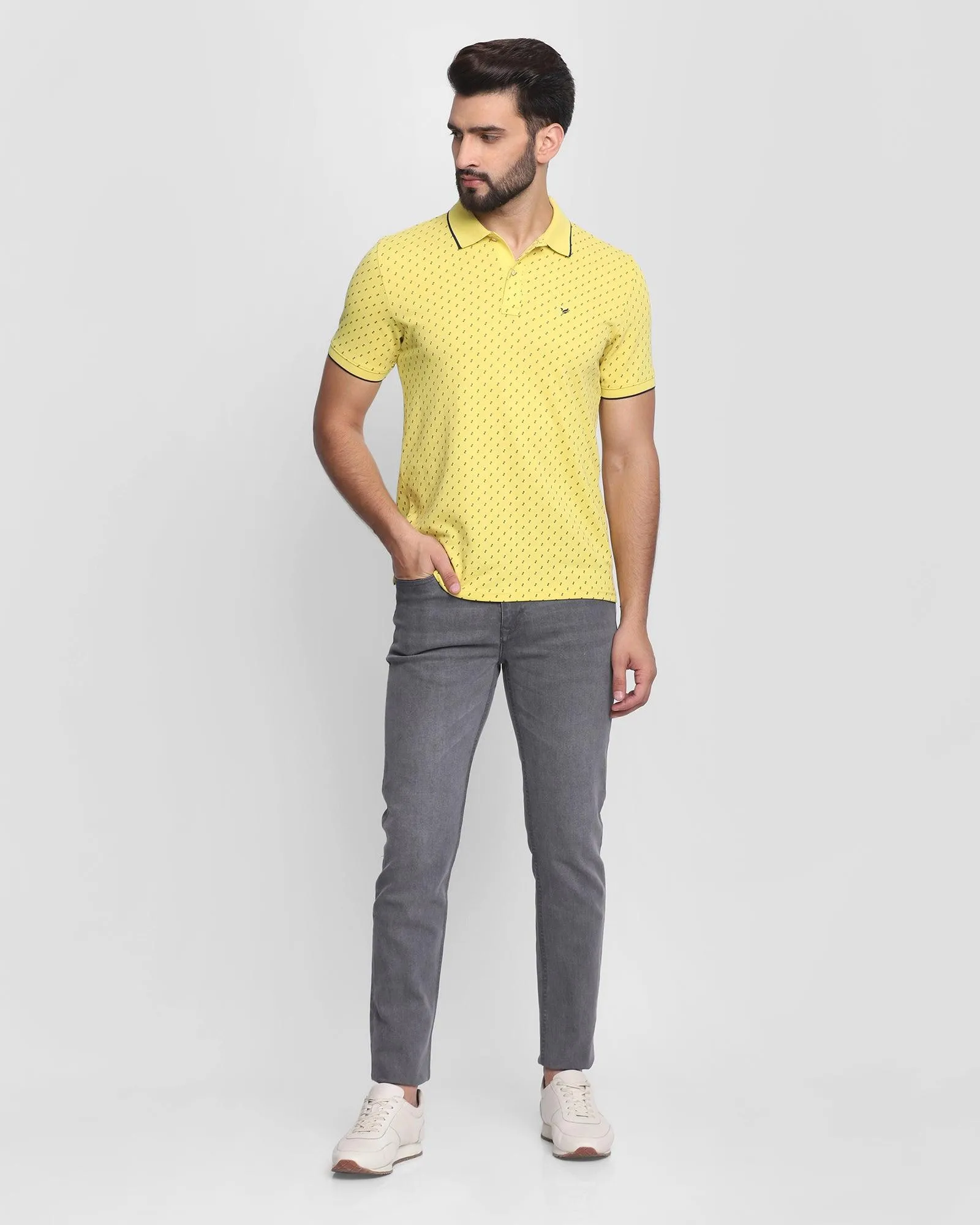 Polo Bright Yellow Printed T-Shirt - Kamal