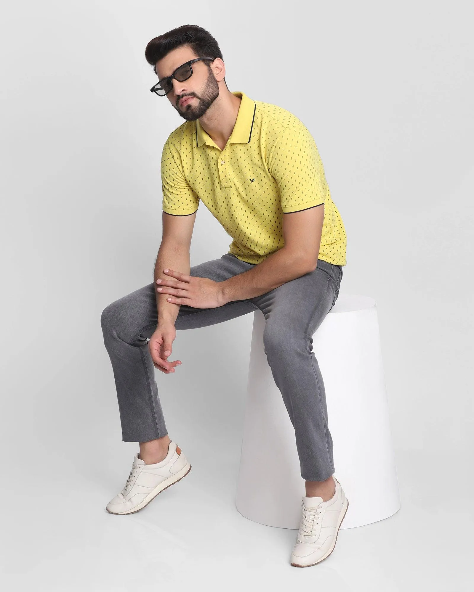 Polo Bright Yellow Printed T-Shirt - Kamal