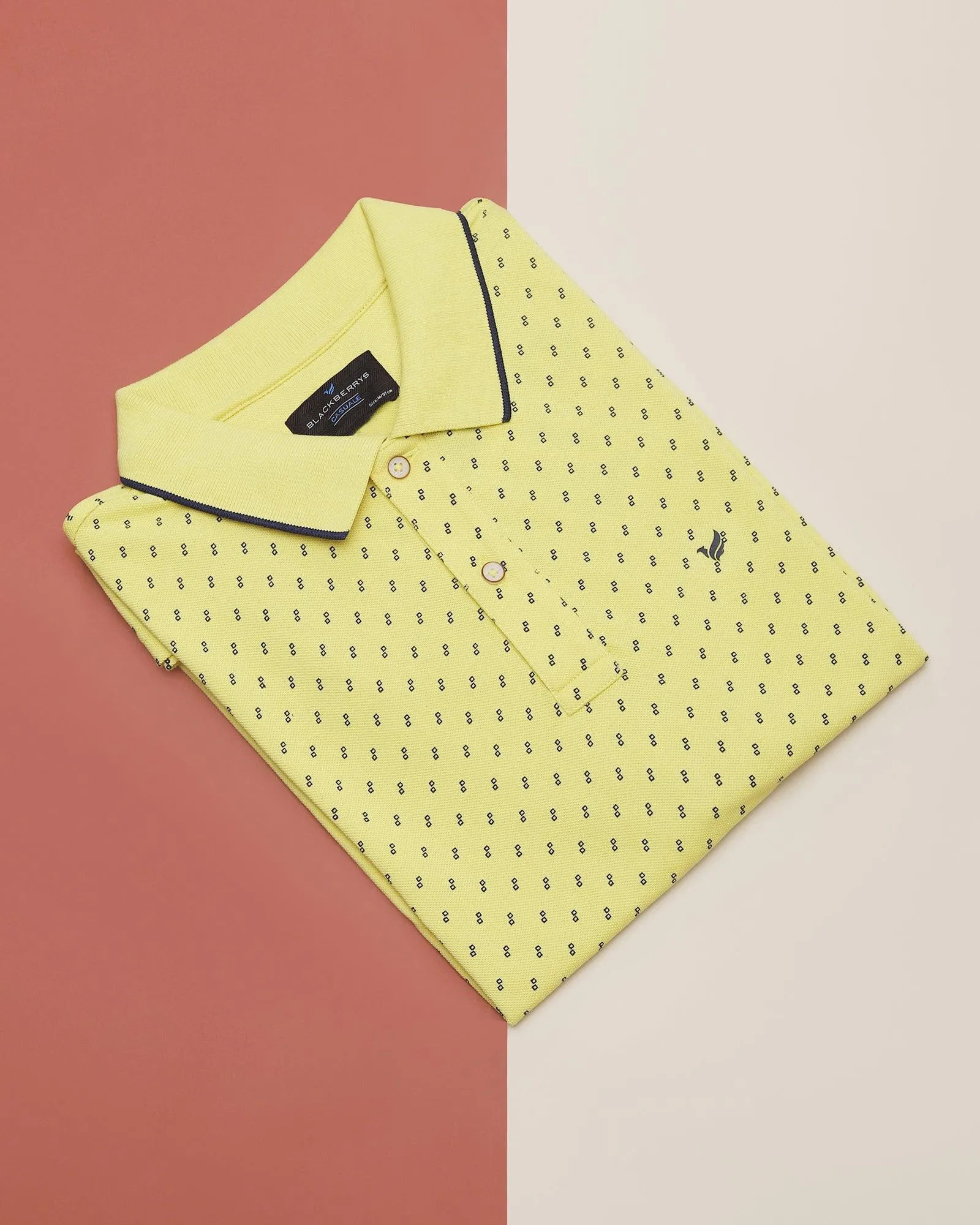 Polo Bright Yellow Printed T-Shirt - Kamal