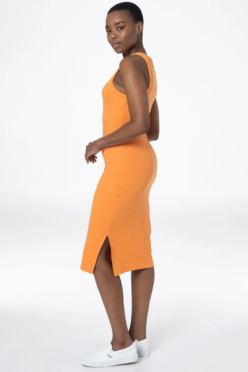 Ribbed Bodycon Dress _ 143278 _ Orange