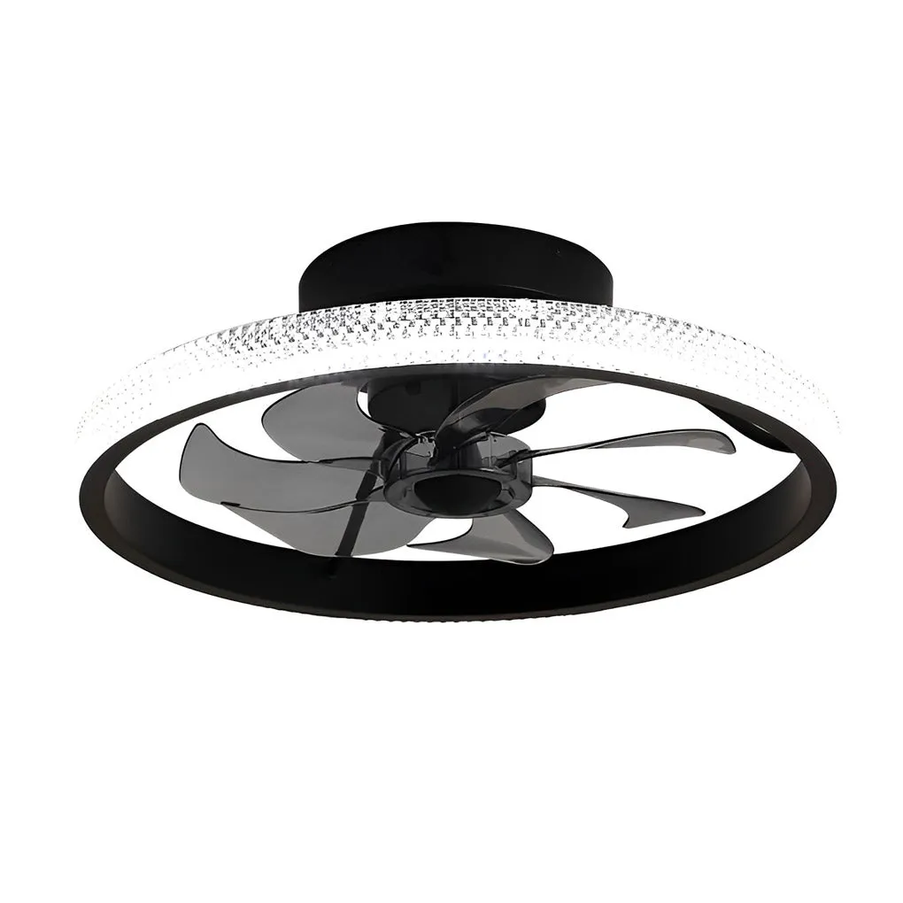 Round Inverter Mute LED Dimmable Modern Bladeless Ceiling Fans with Remote