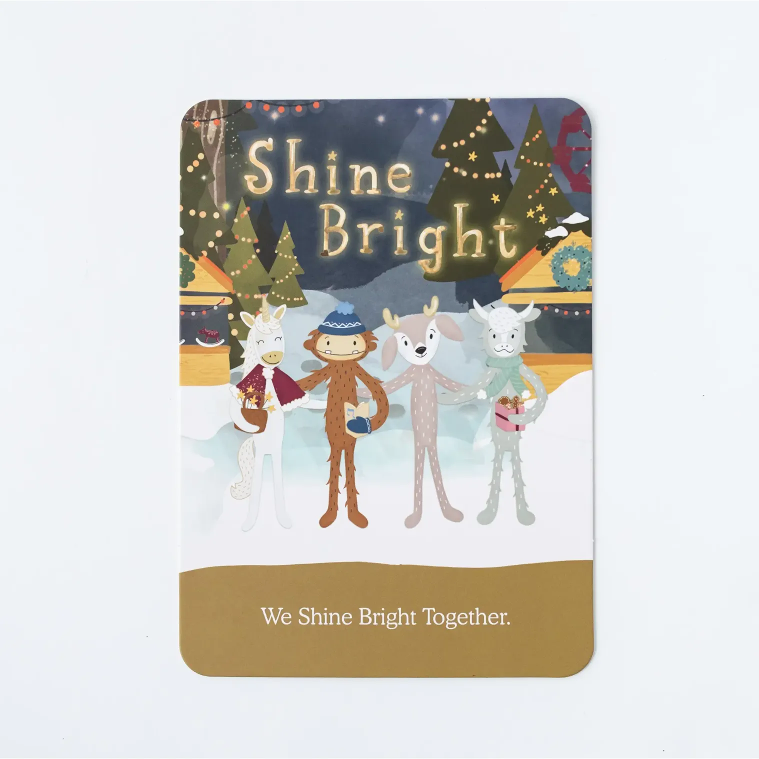 shine bright bigfoot snuggler & shine bright affirmation card