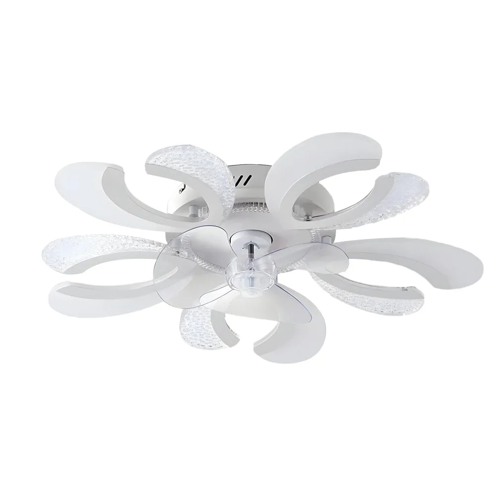 Simple Flowers Mute Timing Stepless Dimming Smart Modern Ceiling Fan Light