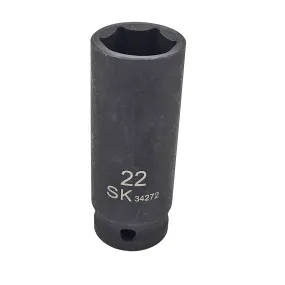 SK Hand Tools 34272 1/2 Dr. 22mm 6pt Deep Metric Impact Socket