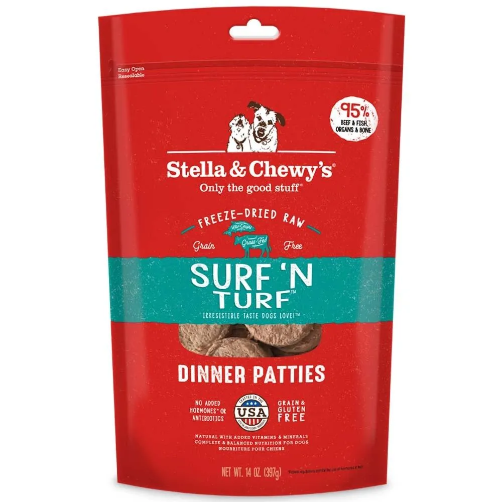 Stella & Chewy's Freeze-Dried Raw Dinner Patties for Dogs - Surf 'n Turf Recipe