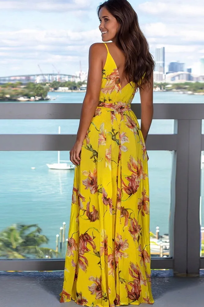 Tropical Print Maxi Dress