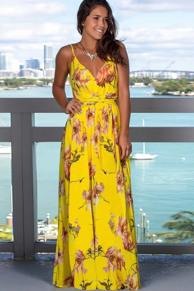 Tropical Print Maxi Dress