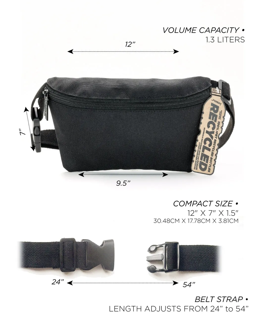 Ultra slim fanny pack recycled space defender