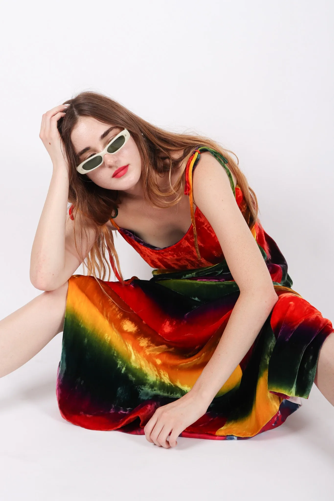 Velvet Rainbow Slip Dress