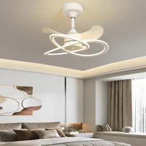 Waves Flower LED Mute Timing Creative Nordic Bladeless Ceiling Fans