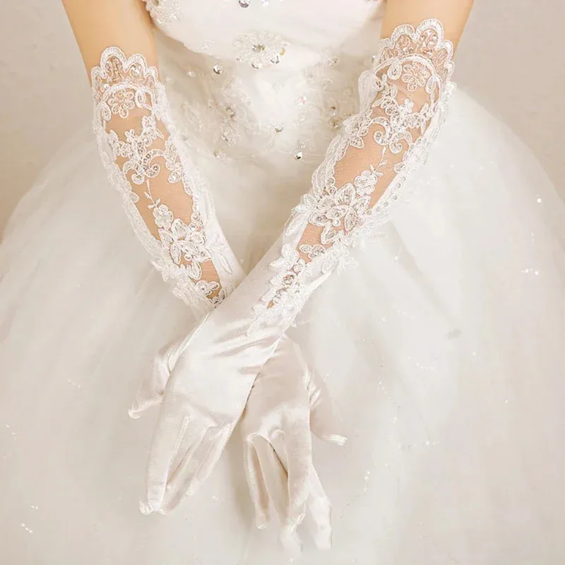 Wedding Dress Luxury Atmosphere Gloves Bride Gloves Long Double Row Gloves Wedding Gloves Winter