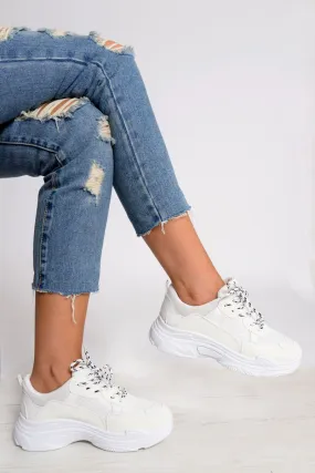 White Chunky Panel Trainers - Libby